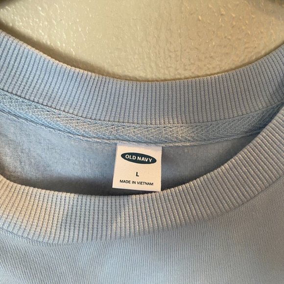 Old Navy Cropped Sweatshirt Light Blue Size L - Picture 3 of 5